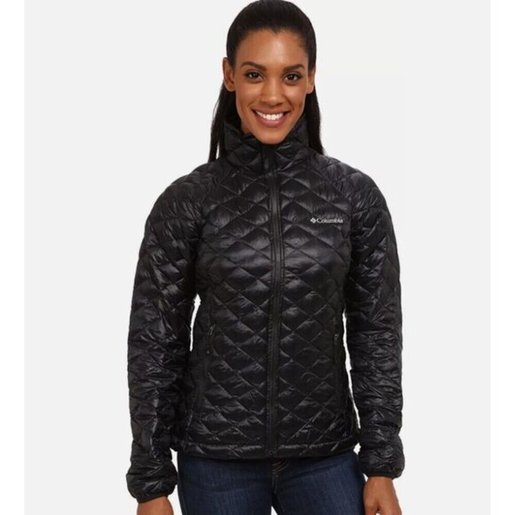 COLUMBIA Sz XL WHITE PINE THERMAL COIL WATERPROOF QUILTED JACKET BLACK - Picture 3 of 12